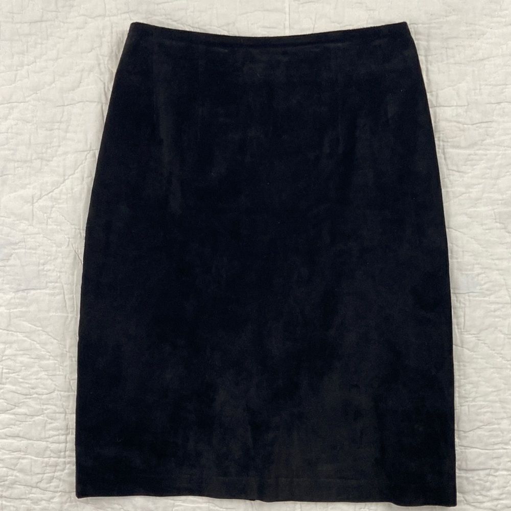 Vintage Andrea Jovine For Neiman Marcus Black Leather Skirt size 6